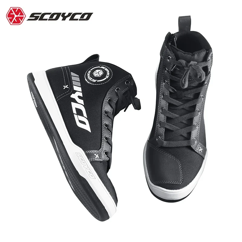 

SCOYCO Breathable Motorcycle Racing Shoes botas hombre Riding Travel Anti-drop Anti-slip Boots Men's Fashion Motorbike Shoes