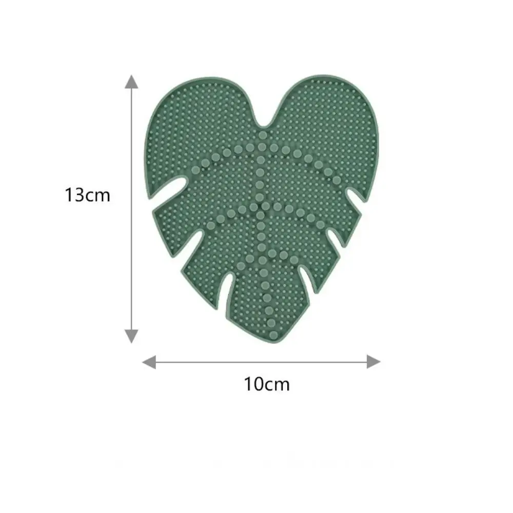 Leaf-shaped Makeup Brush Cleaner Anti-slip Easy to Clean Cosmetic Cleaning Pads Silicone with Suction Cup Brush Cleaner