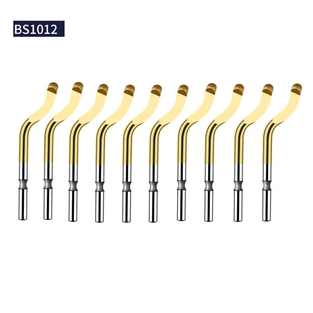 10pcs Gold HSS BS1012 Deburring Burr Scraper Hand Tool For Removing Rough Edges On Rubber Iron Aluminum Copper Plastic Metal