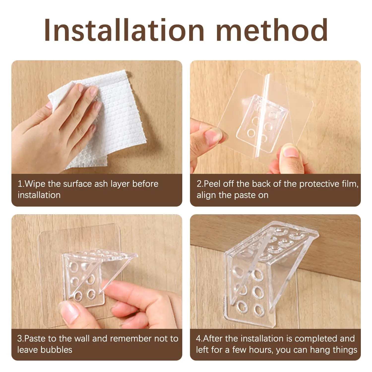 1/2PCS Shelf Support Adhesive Pegs Closet Partition Bracket Cabinet Support Clips Wall Hanger Sticker For Kitchen Bathroom