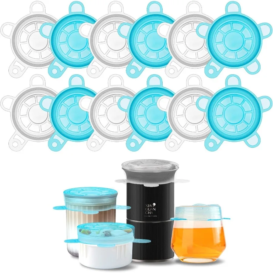 

Small Silicone Stretch Lids 12PCS 2.6"/6.5cm Zero Waste Reusable Silicon Container Lids Covers for Jars Bowls Cups Bottles Cans
