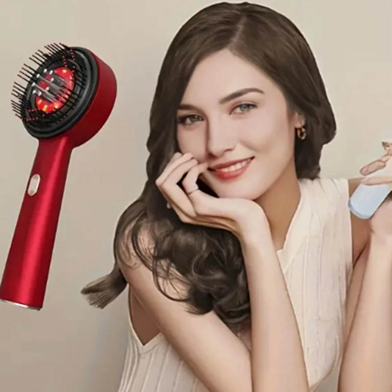 

Электрическая расческа для массажа кожи головы, расческа для ухода за красными волосами, три режима на выбор, перезаряжаемая массажная расческа для ухода за кожей головы типа C.