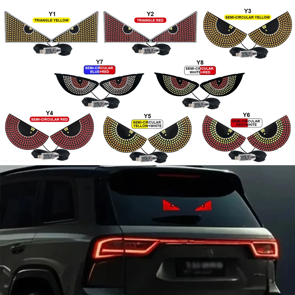 Auto Heckscheibe Ausdruck Licht LED Streifen Beleuchtung LED Pixel Panel Auto Windschutzscheibe Display Devil's Eye Dekorative Lampe USB Stecker