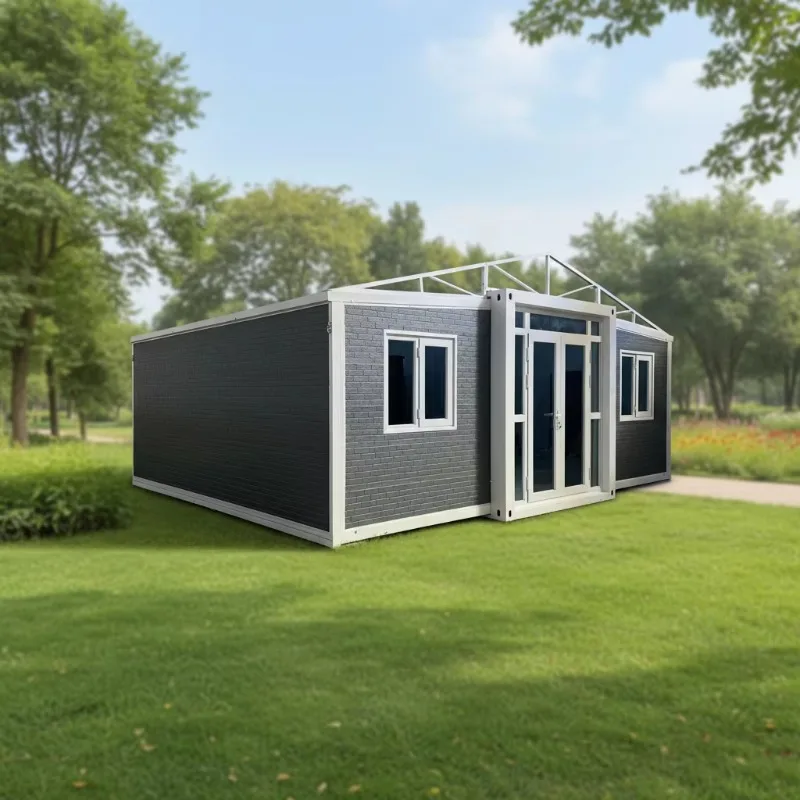 Contemporary 40ft 20ft Steel Prefab Folding Container Houses Double Wing Expansion Integrated for Office Hotel Villa Overseas