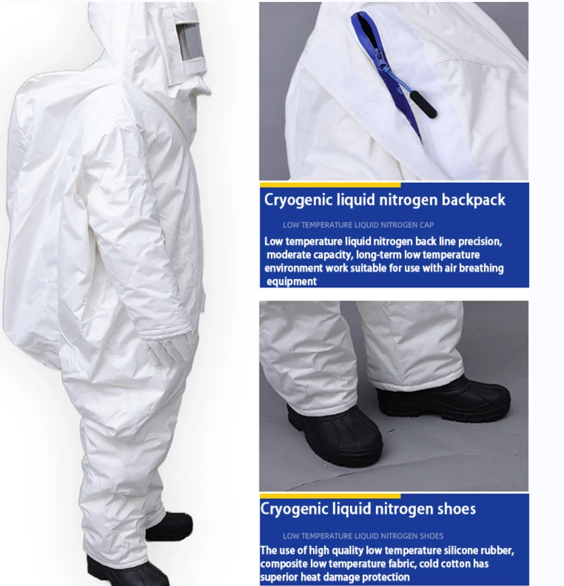 Cold Storage Laboratory Work Keep Warm Clothes Liquid Nitrogen Suit Cryogenic Fireproof Safety Clothing