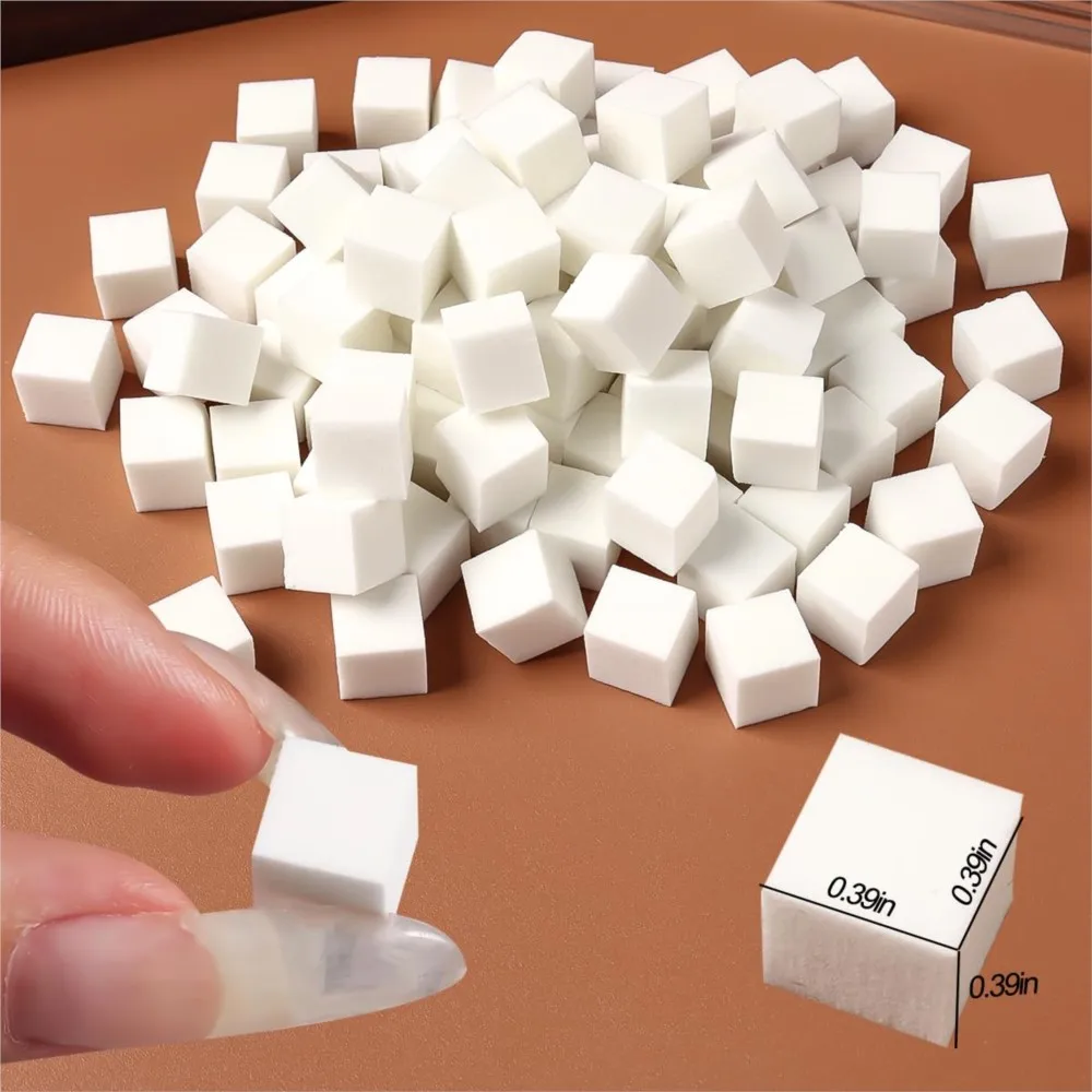 Mini esponja blanca para uñas con bolígrafo de agarre, esponjas suaves ombré, cepillo para punta francesa, gradiente, efecto cromado, suministros para uñas, 50/100 Uds.