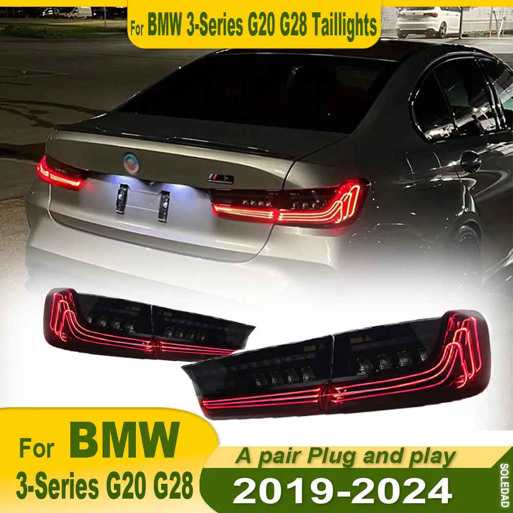 Светодиодные задние фонари в стиле CLS для BMW 3 серии G20 G80 2019 2020 2021 2022 2023 2024, задние фонари с динамическим указателем поворота, автомобильные аксессуары