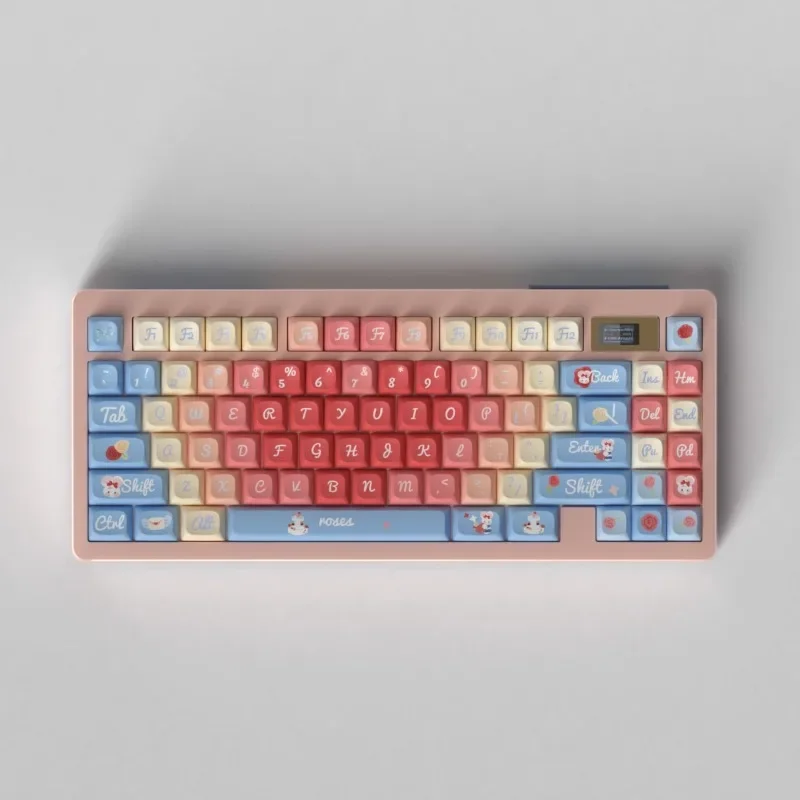 

Rose Poetry Theme Keycaps 156 Key PBT Sublimation Cherry Profile Customized Keycaps Gaming Mechanical Keyboard Accessories Gift