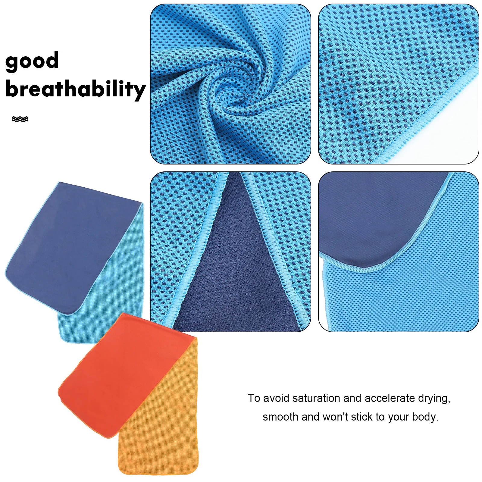 

2Pcs Quick Dry Ice Towel Super Thin Lightweight Cooling Fabric for Outdoor Sports Running Camping Yoga Gym Facecloth Neck Wrap