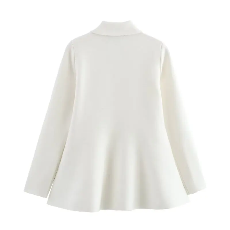 

Spring 2025 Women's Faion ort Skirt Sle Hem Turn-down Collar Long Sve Flat Needle Outerwear New Arrival Slim Fit