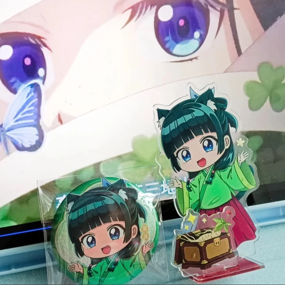 Anime The Apothecary Diaries Q-Version Maomao Waving Hand Acryl-Ständer Desktop-Ornament Rucksack-Broschen Abzeichen Cosplay-Requisite – Detail 4