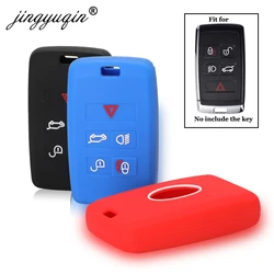 jingyuqin 2018- Silicone Car Key Case Cover For Land Rover Discovers 4 5 Range Rover Evoque Freelander 2 Velar fit Jaguar E-Pace