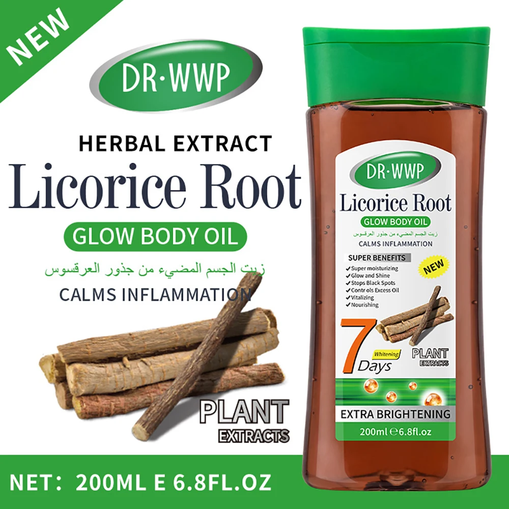 عرق السوس الجذر تدليك الجسم زيت طبيعي مرطب الوجه مغذي الجلد كامل الجسم سبا فيتامين E B3 كشط زيت هلام الجسم