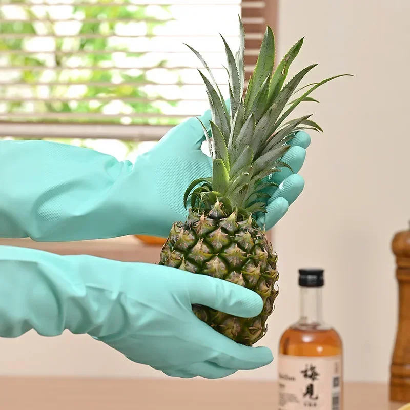 

Dishwashing gloves, extra long, thick, anti slip, wear-resistant, kitchen and household rubber gloves