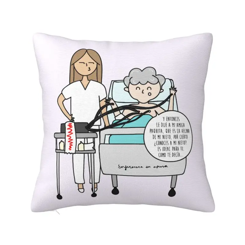 Enfermera En Apuros Doctor Nurse Medical Throw Pillow Case Home Decor Cushions Cover For Sofa Chair Square Polyester Pillowcase
