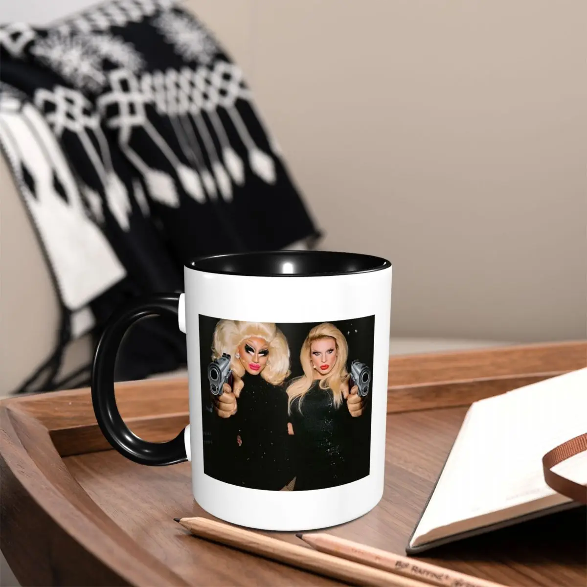 Trixie And Katya - Behind The Scenes - Dangerous Woman Meme Mug Ceramic Coffee Cups Tea Mugs Milk Cup Drinkware Gifts for Friend