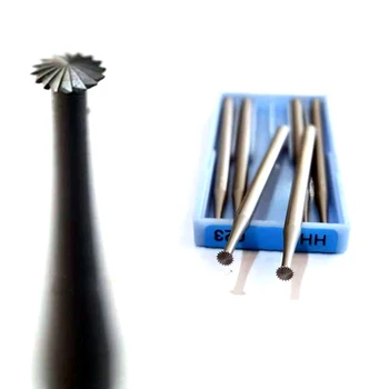 Platillo volador fino HH, dientes de hueso tallados, cuchillo de micrograbado dorado y plateado, herramienta de joyería de 2,35mm, 6 uds.