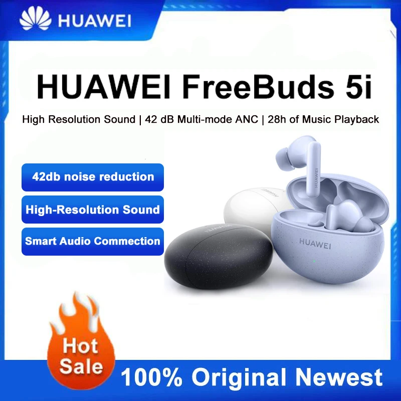 

IN STOCK Original HUAWEI Freebuds 5i TWS Earphones Wireless Headphones 10mm Dynamic Unit ANC 42dB Hi-Res High-Res Sound Quality