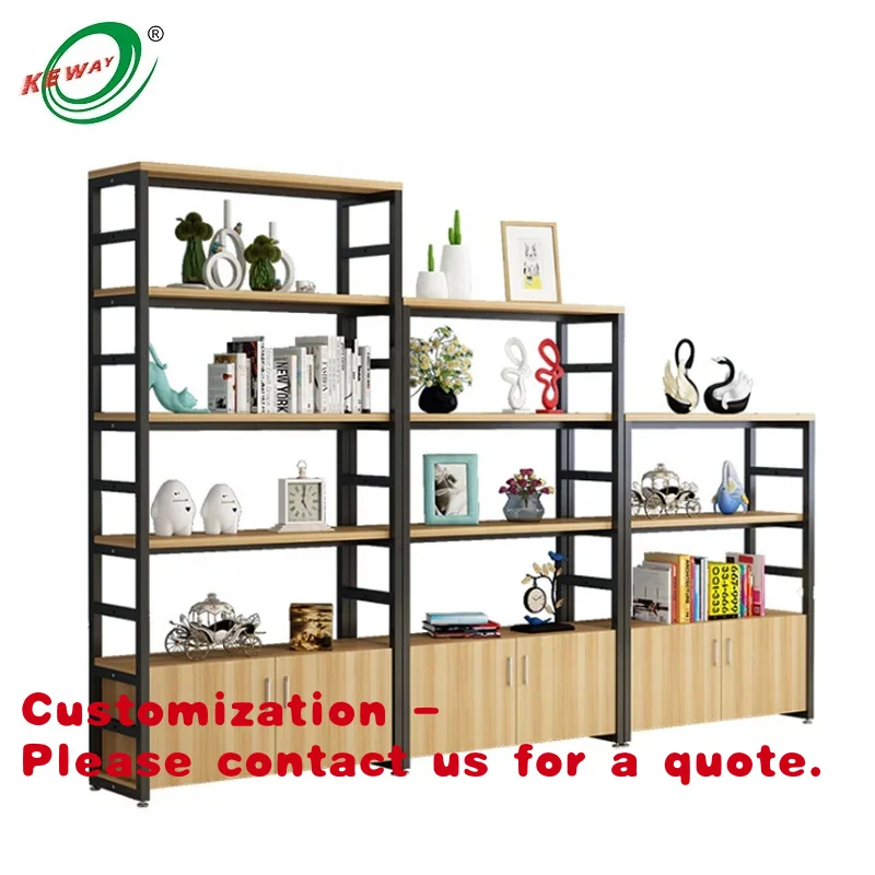 Customize.Keway Customized Modern 5 Layer Cosmetic Goods Shelves Display Stand Shop Stainless Steel Wooden Display Rack Shelf