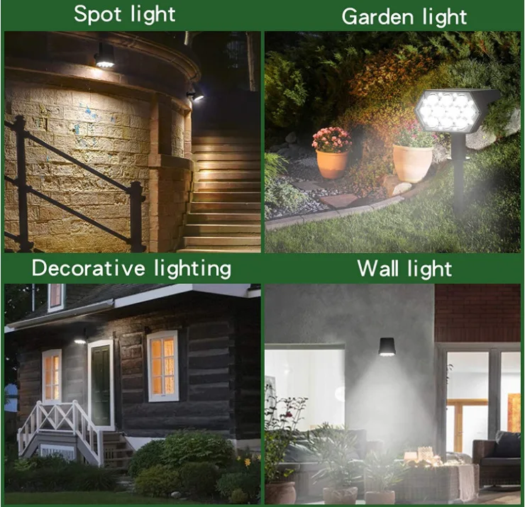جديد 92 LED أضواء الحديقة الاستشعار الشمسية وأضواء الحديقة مقاوم للماء ومكافحة الشيخوخة الأرض/جدار جبل ساحة المناظر الطبيعية الإضاءة