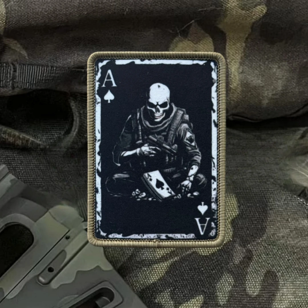 Ace Spades Parche Moral Táctica Calavera Operador Velcro Mochila