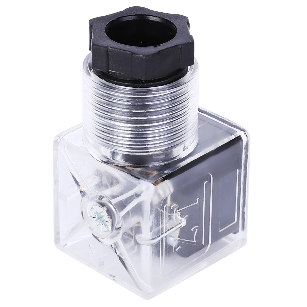 

5Pcs Hydraulic Solenoid Coil Valve Plug with Lamp Transparent AC 220V Solenoid Valve Connector Hydraulic Solenoid Plug
