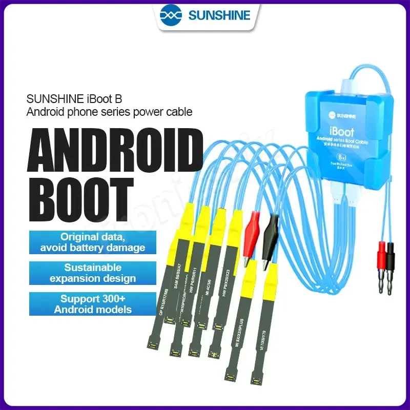 

SUNSHINE IBOOT A B Линия управления загрузкой телефона для IP6-14PM Поддержка 300+ моделей Android Кабель питания постоянного тока Устройство записи аккумуляторов