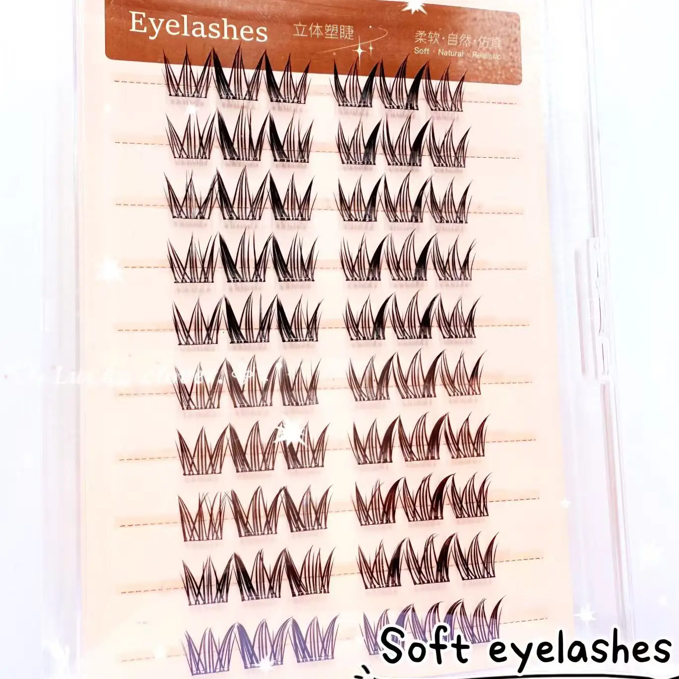 DIY Makeup 10 Rows Segment Self-Adhesive Curly Lash Cluster, Glue-Free False Eyelashes Easy to Apply