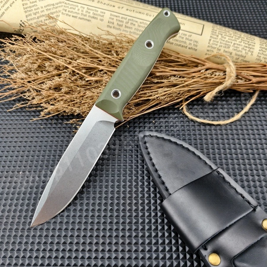 

Тактический прямой нож BM 163 из стали D2 с зеленой рукоятью G10 – незаменимый нож для приключений, альпинизма и походов.