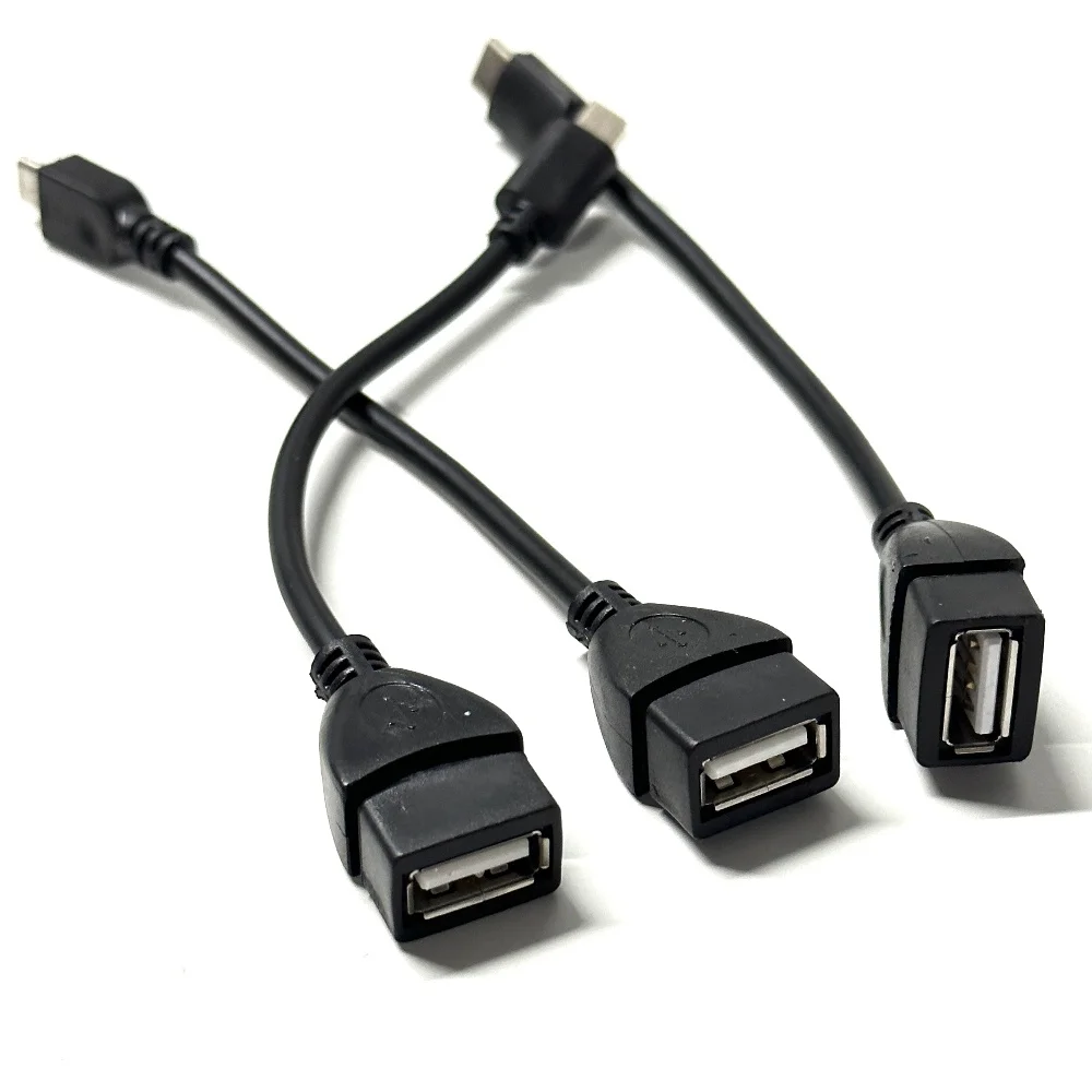 USB 2.0 Female to Micro USB/ USB C/ Mini USB Male Extension Cable USB Data Converter Adapter Cable Black Color