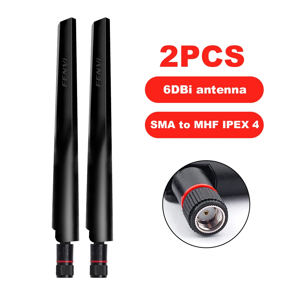 FENVI 6DBi WLAN-Antenne Dualband 2,4 GHz/5,8 GHz RP-SMA-Anschluss für M.2 Mini PCI-E-Kartenadapter, WLAN-Router – Detail 2