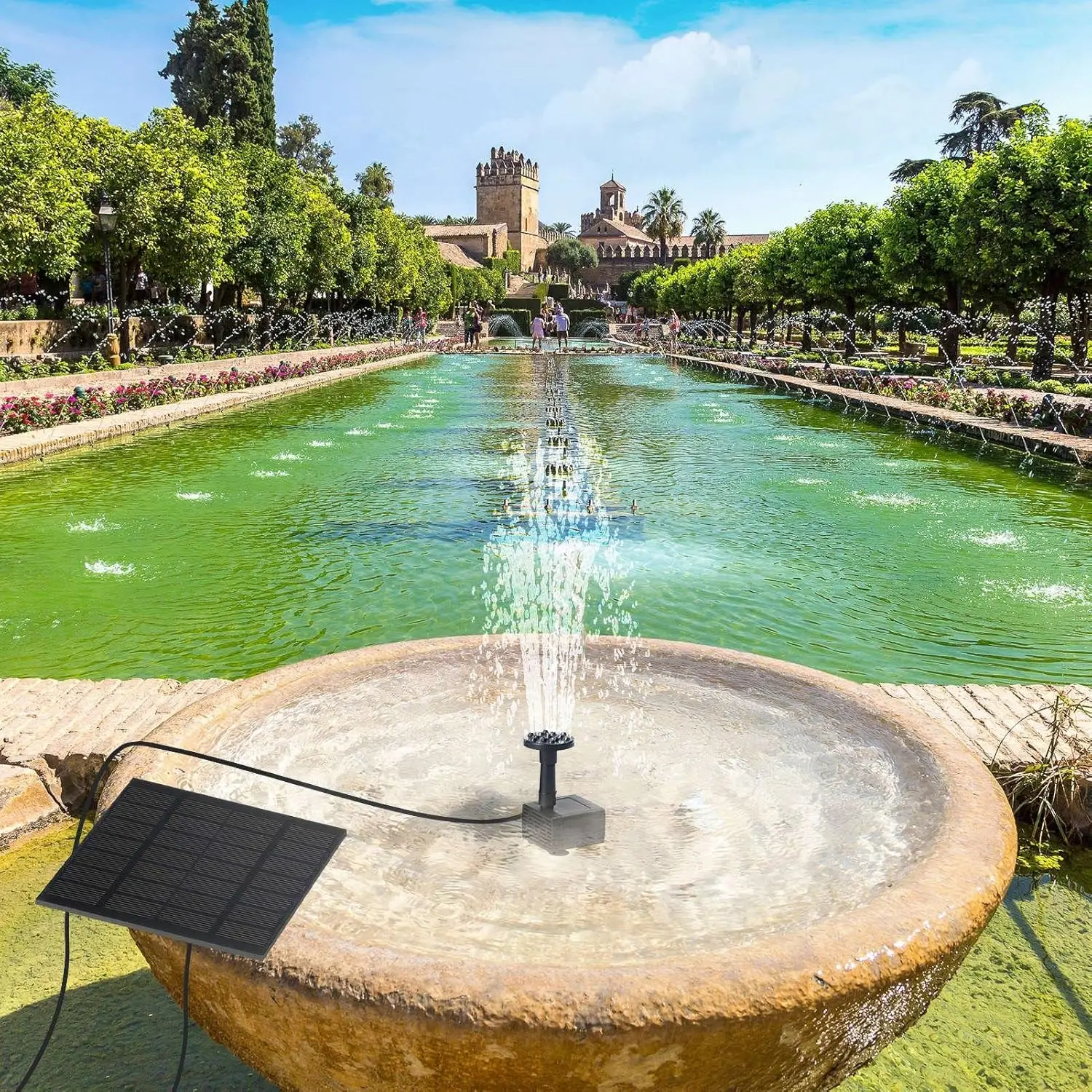 Solar Fountain Water Pump Solar Powered Bird Bath Fountain Submersible Water Pump Kit Solar Panel Kits for Outdoor Pool Garden