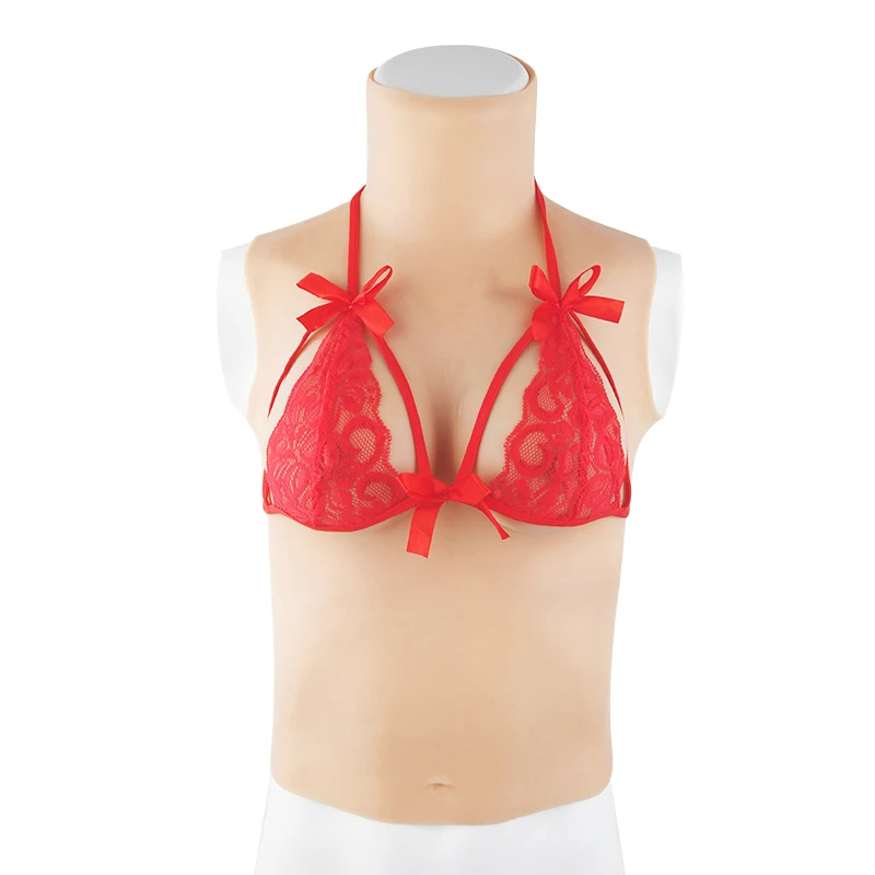 

ONEFENG T-3 Series High Collar with Long Vest Silicone Breast Silicone Filling B C D E F G H I Cup for Crossdresser