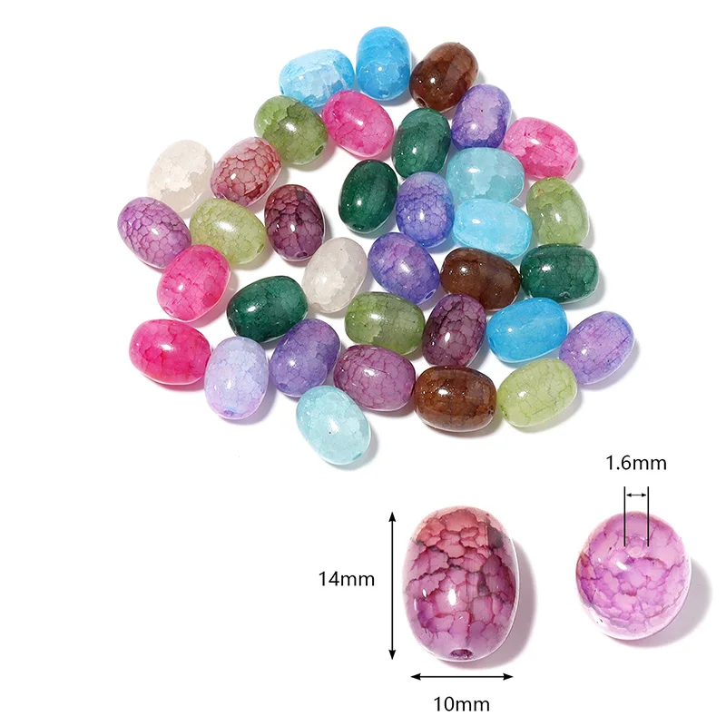30 teile/los Oval Zylindrische Glasperlen für Schmuck Machen Lose Spacer Charm Bead Glas Zylinder Perlen DIY Armband Zubehör – Detail 2
