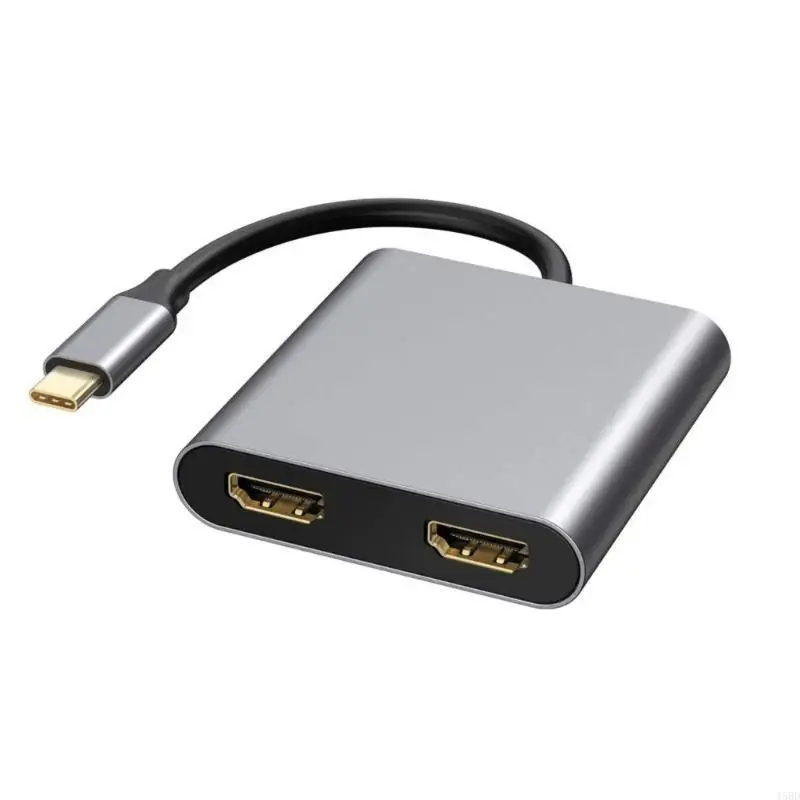 Aluminum Type C Adapter with 4K and USB3.0 Hubs for Easy Device Connection