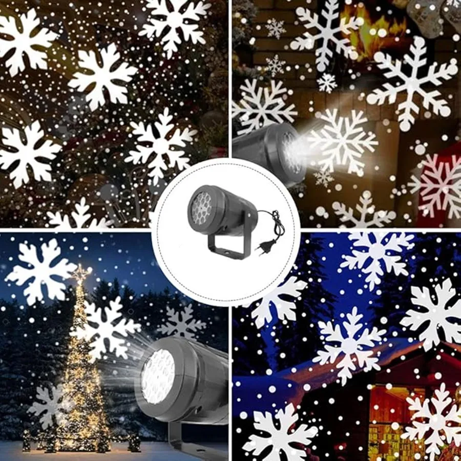 Snowflake LED Christmas Lights Projector - Used for Landscape Decoration Snowflake Lighting at Christmas New Year Birthday Party