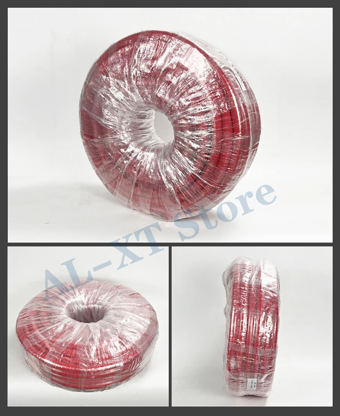 1M Red Rubber Heat-resistant High-pressure Hose Oil Resistant Three Rubber Two Wire PVC Composite Hose Steam Pipe Water Pipe