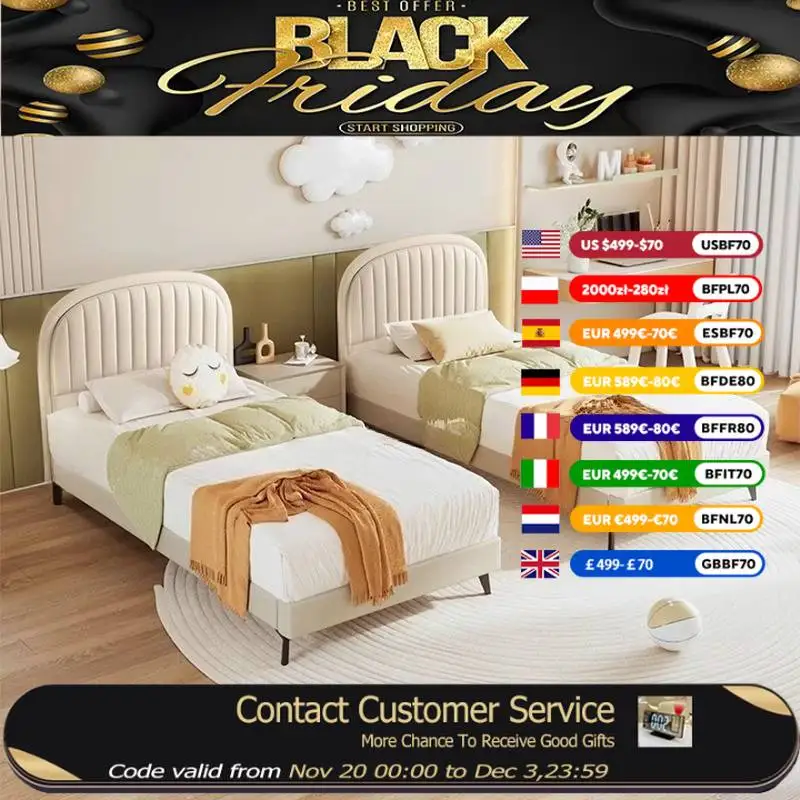 

Headboard Sleeping Kids Bed Comforter Full Size Modern Style Baby Bed Princess Bedroom Design Camas Infantiles Kids Furniture