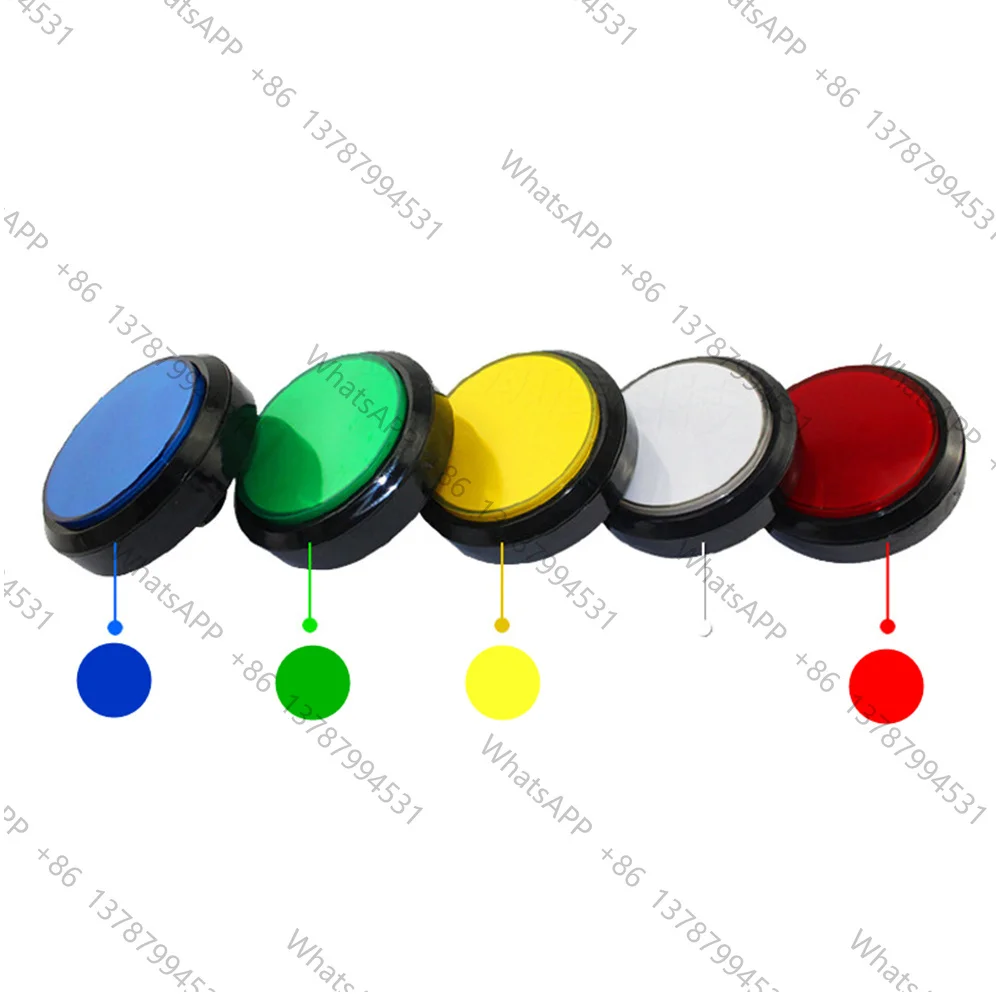 5 Colors 100mm Big Dome Convex Type LED Lit Illuminated Push Buttons For Arcade Machine Video Games Parts 12VDC
