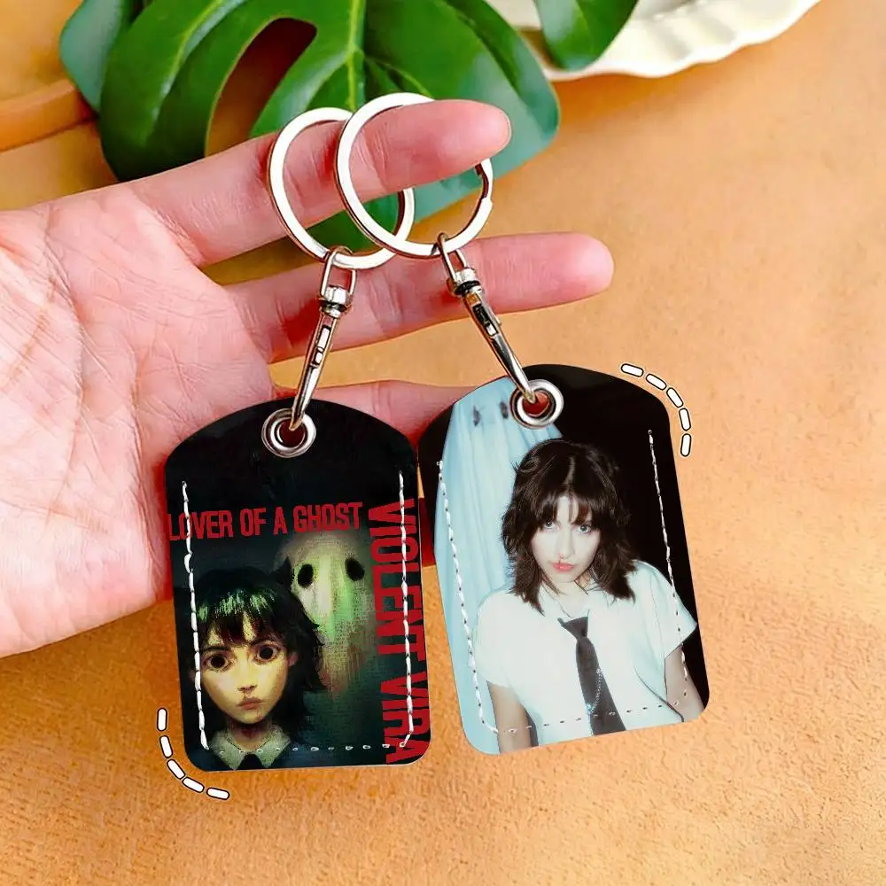 Singer VIOLENT VIRA Music Lover of a Ghost  Card Holder Keychain Key Ring Door Lock Access Protective Case For Security Gift