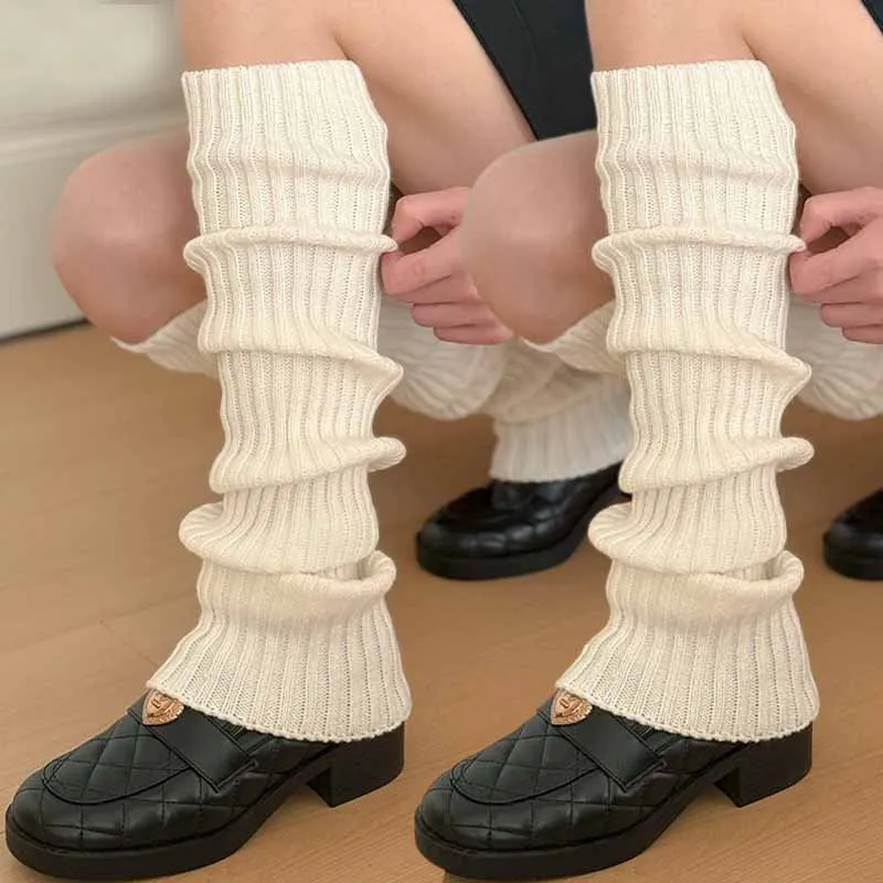 40/50/70cm Lolita Leg Warmers Women Long Socks Wool Knitted Foot Cover Arm Warmer Y2K Autumn Winter Socks Boot Cuffs Stockings