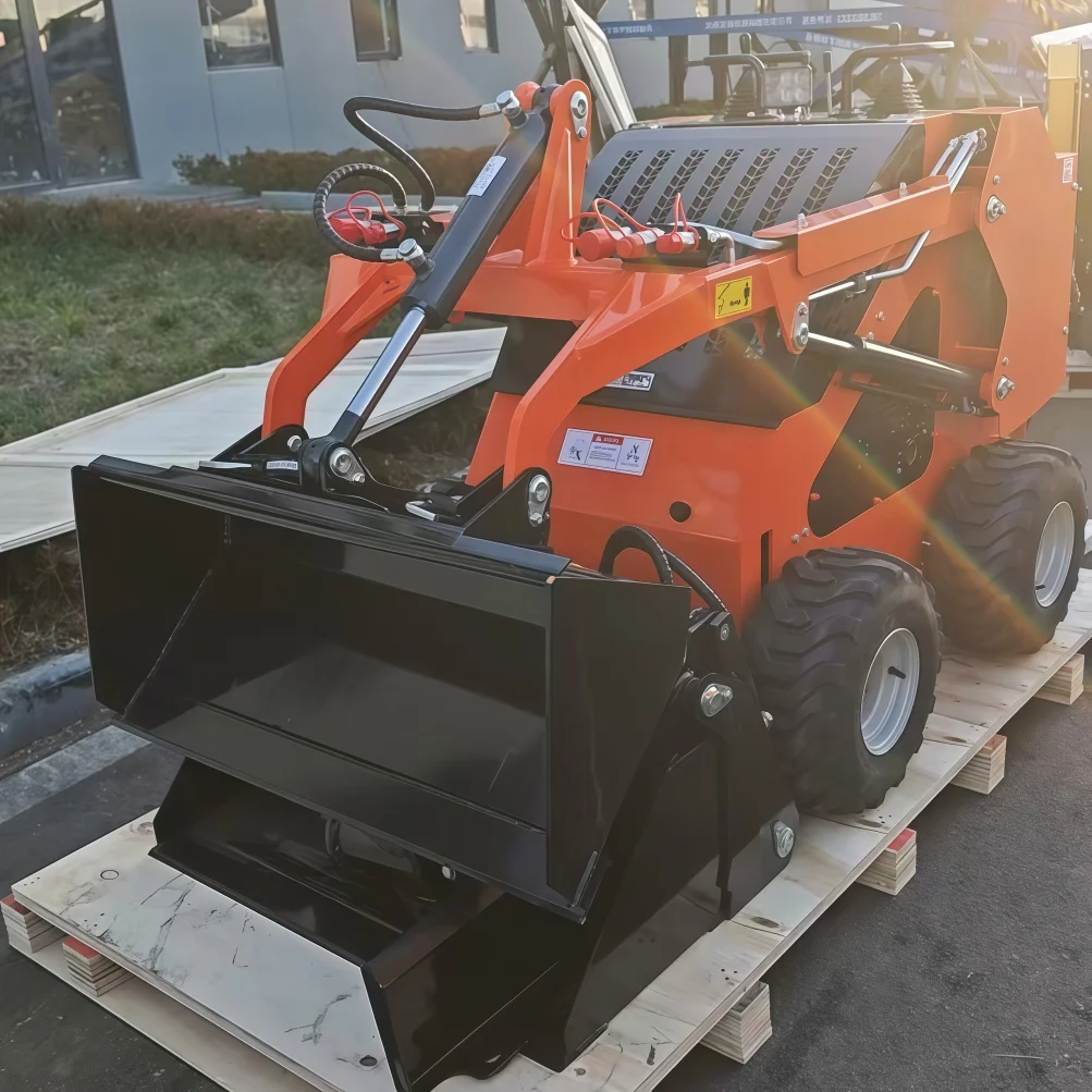Forestry Mulcher Skid Steer Mini Skid Steer with Bucket Forks Trencher and Stump Grinder Attachments