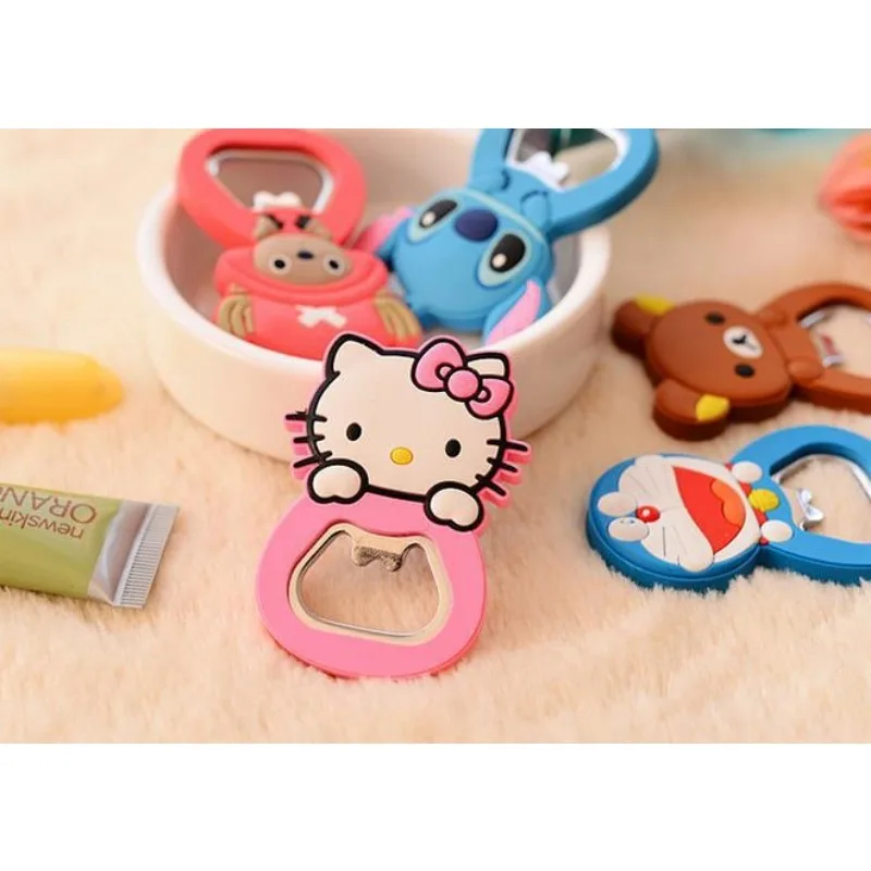 Sanrio Kitty Kawaii Cartoon Bottle Opener Kitty Refrigerator Magnet Bottle Opener Silicone Refrigerator Magnet