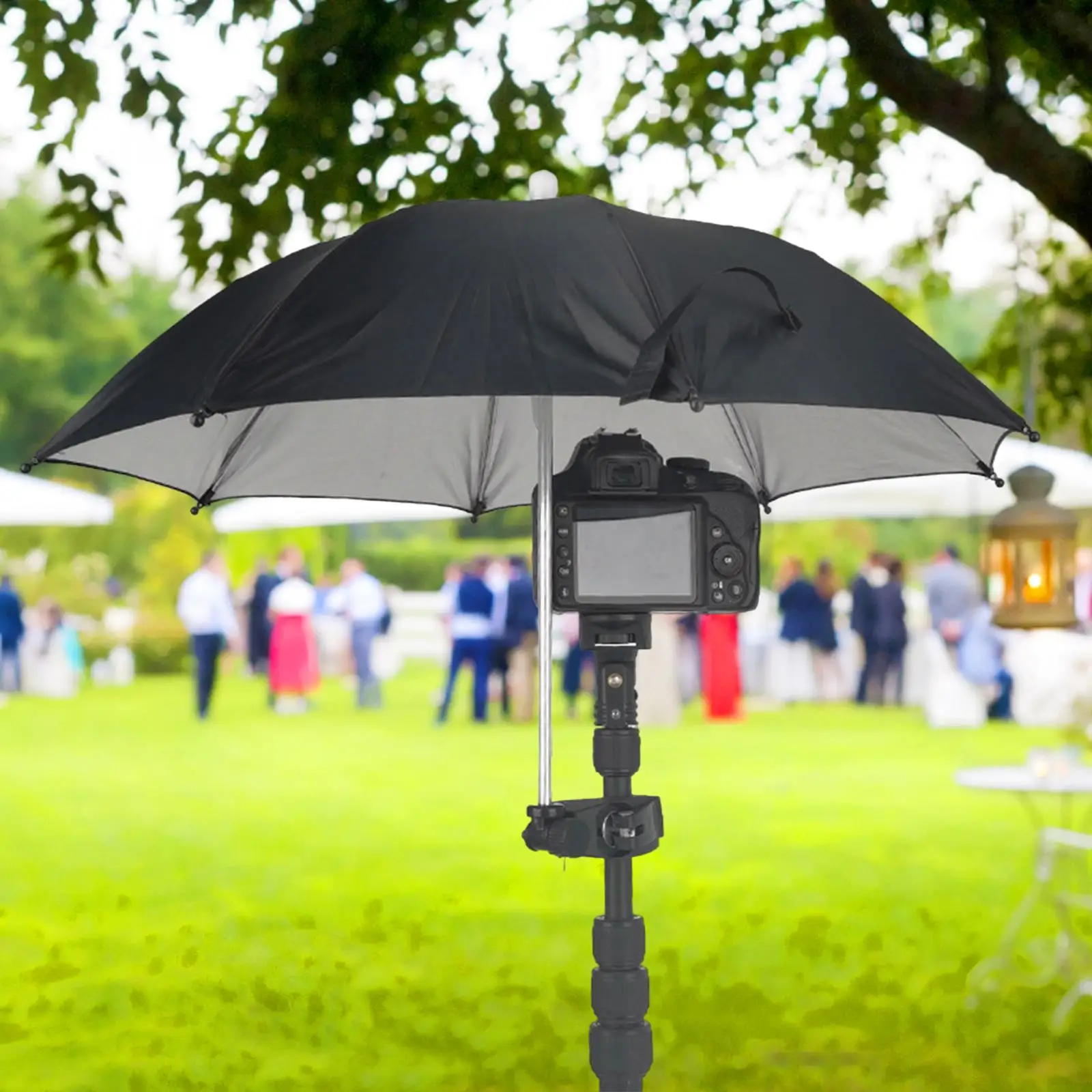 Adjustable Camera Umbrella with Clip Supply Stand Durable Portable Sunshade for Video Smartphone Camping Photography Traveling