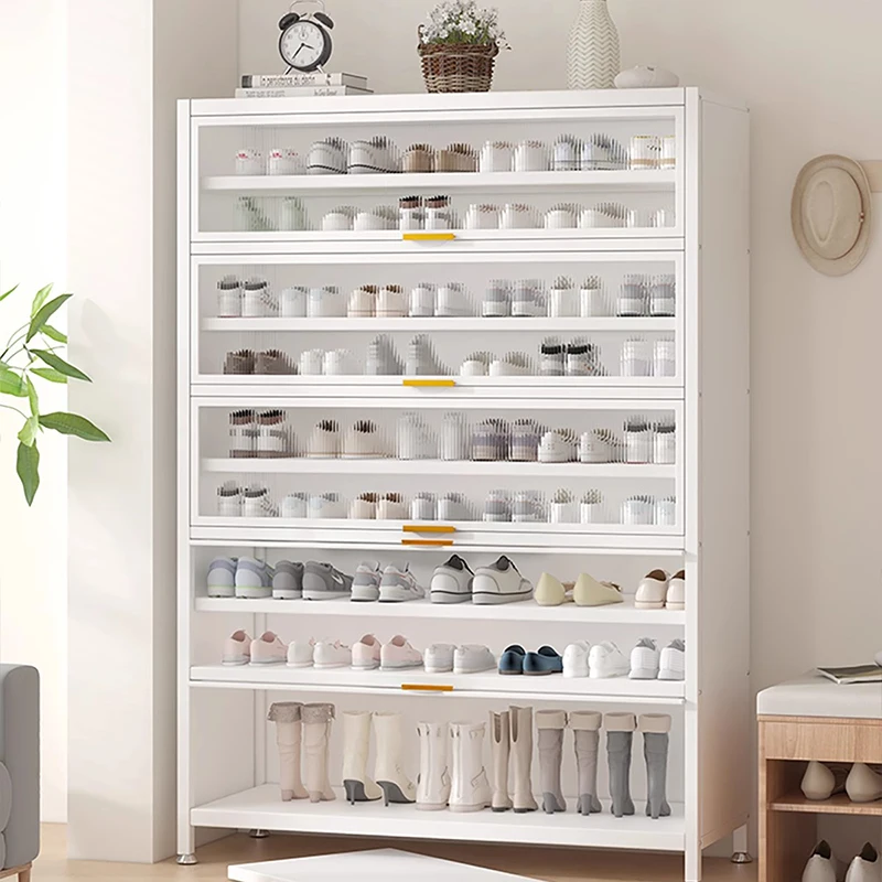 خزانة أحذية معدنية رخيصة الثمن، أثاث منظم صغير، خزانة أحذية مفتوحة، تخزين مخفي، أثاث تخزين Zapatero Mueble النحيف