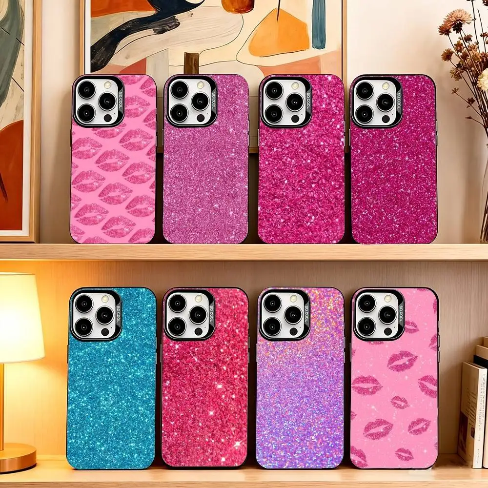 

Dazzling Pink G-Glitter Phone Case For iPhone 17,16,15,14,13,12,11 Plus,Pro Max,XS,Colorful Silver Black Cover