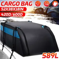 600D/420D 120x90x44cm Large Waterproof Car Cargo Roof Bag Rooftop Luggage Carrier Black Storage Cube Bag Travel SUV Van For Cars