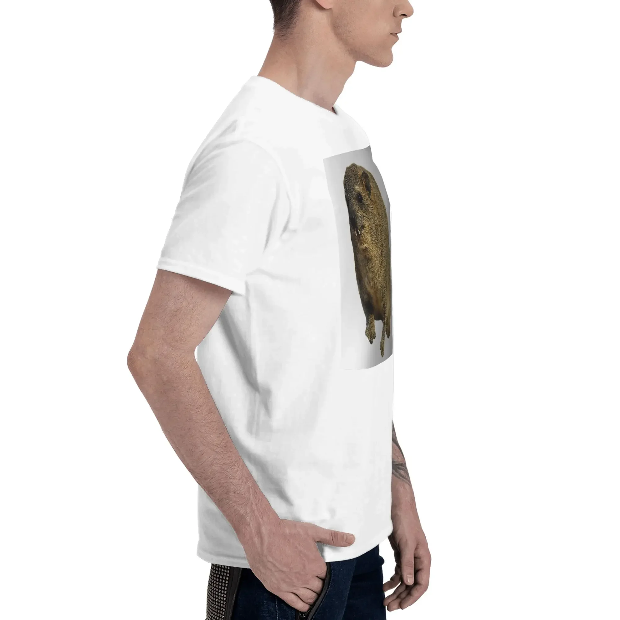 Cute rock hyrax Men T-Shirt Oversized T Shirts Men's Crew Neck Cotton Tees Short Summer Male