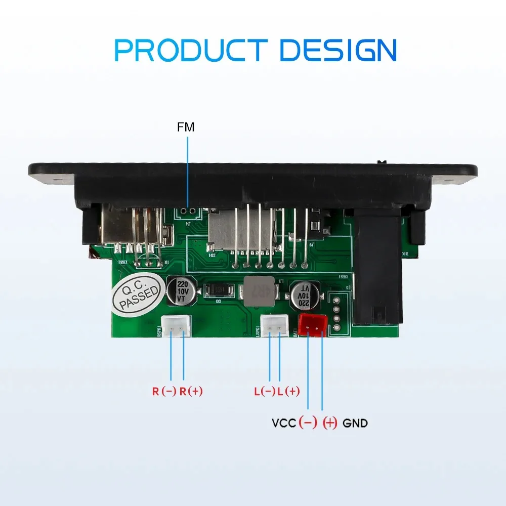 10W Amplifier Bluetooth 5.0 MP3 Decoder Board 5V Car MP3 Player USB FM Recording Folder Switching Microphone Handsfree Control