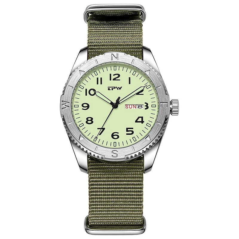 Men's 40mm Field Watch, Easy Reading Fabric Strap